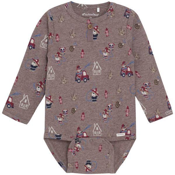 Hovedbilde Minymo body m/print, Dark Brown Melange