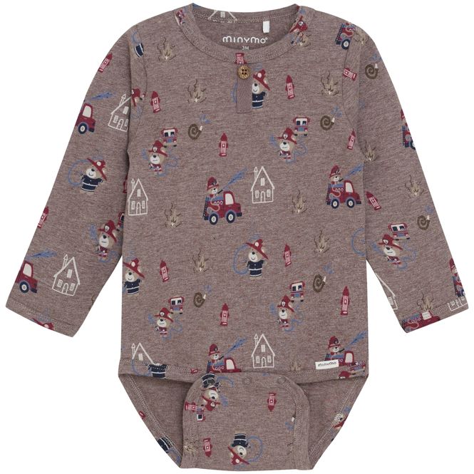 Hovedbilde Minymo body m/print, Dark Brown Melange