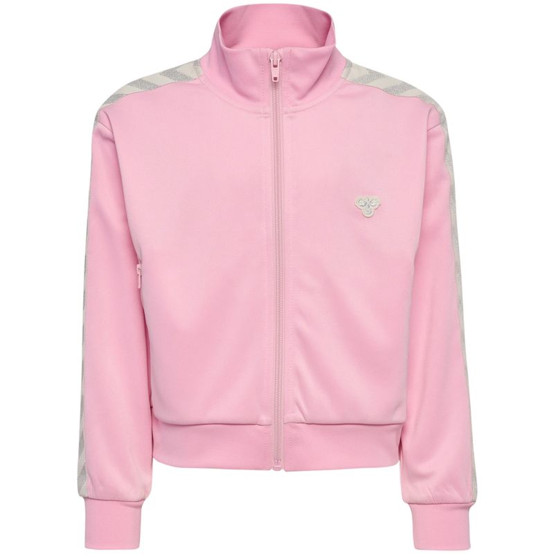 Hummel Poly Tape zip-genser til barn, Roseate Spoonbill