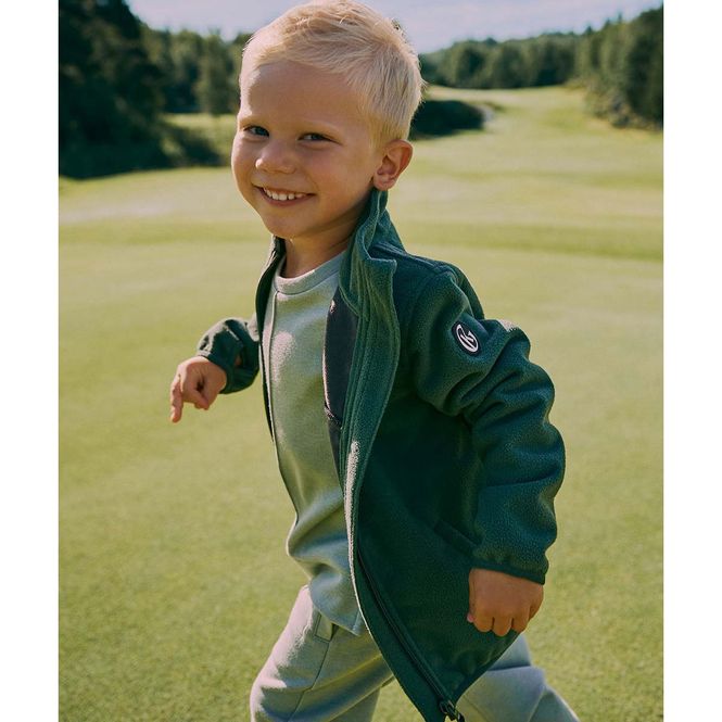 Hovedbilde Gullkorn Clover vindfleece jakke til barn, Tang