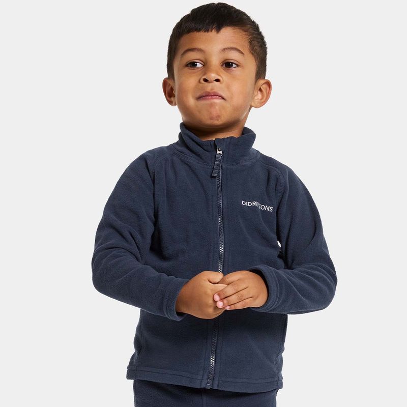Didriksons Monte 10 zip fleecegenser til barn, Navy