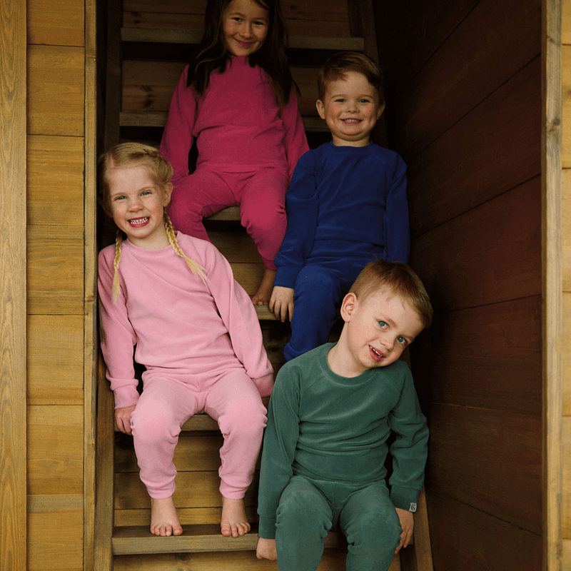 Gullkorn Jona fleece-sett til barn, Dus Grønn