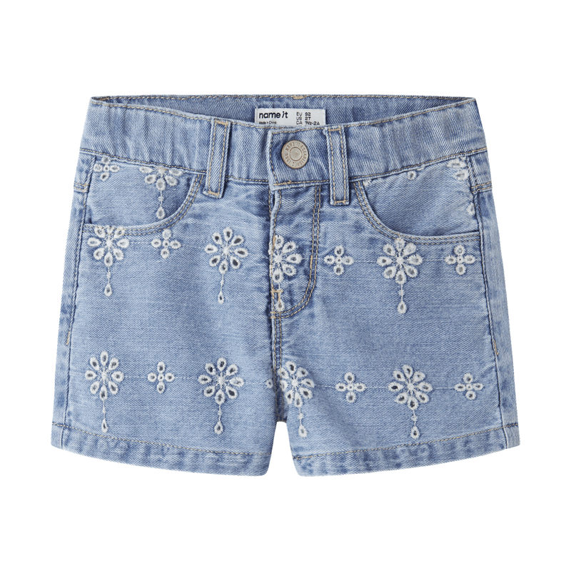 Name It Nmfrose Mom shorts til småbarn, Light Blue Denim