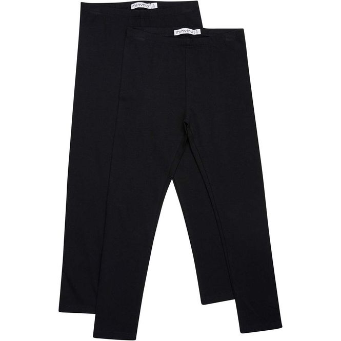 Hovedbilde Minymo 2-pack leggings til barn, Anthracite Black