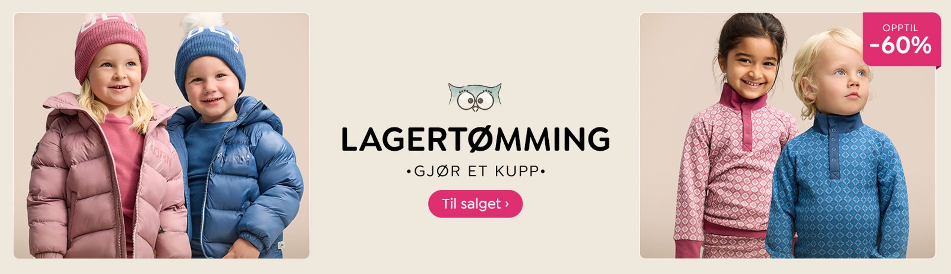 Lagertømming barneklær - opptil 60% rabatt til baby og barn