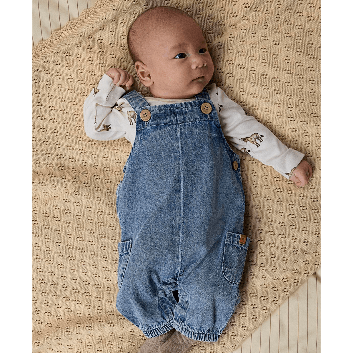 Lil' Atelier Nbntaya overall til baby, Medium Blue Denim