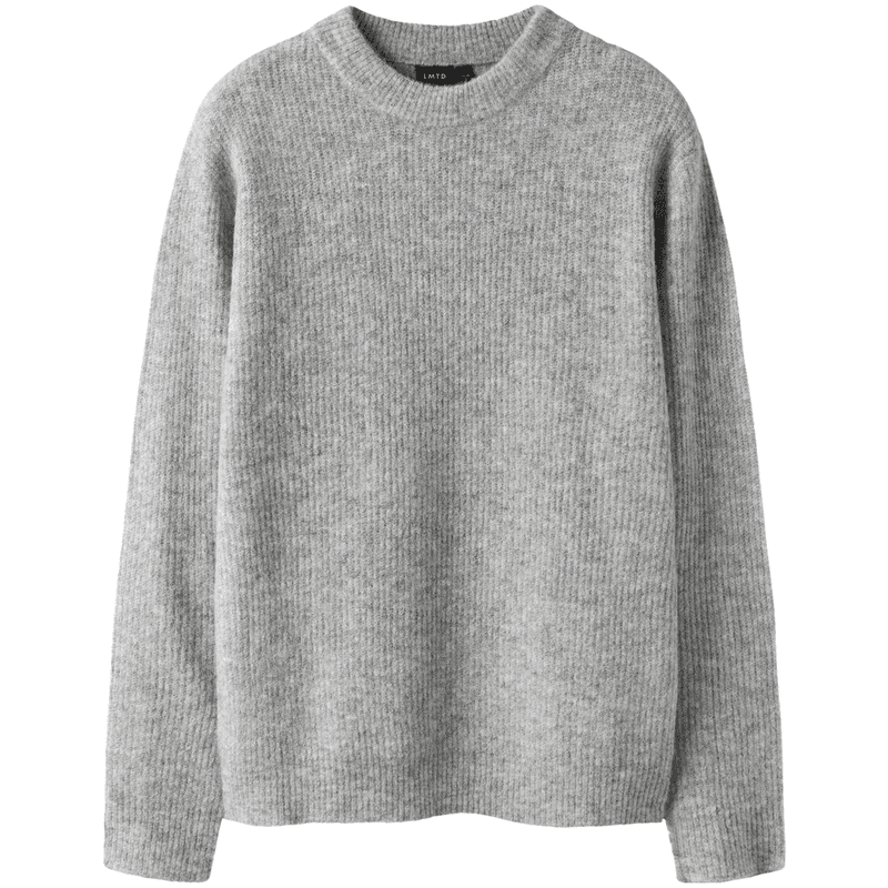 LMTD Nlmkleave strikket genser til barn, Light Grey Melange