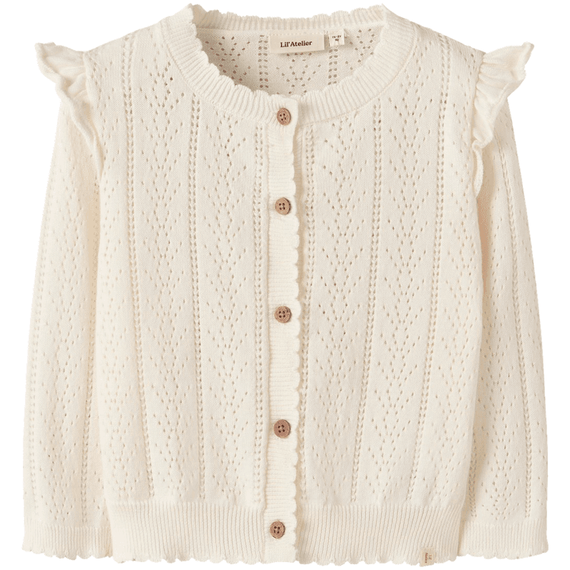 Lil' Atelier Nmfjela cardigan til småbarn, Coconut Milk