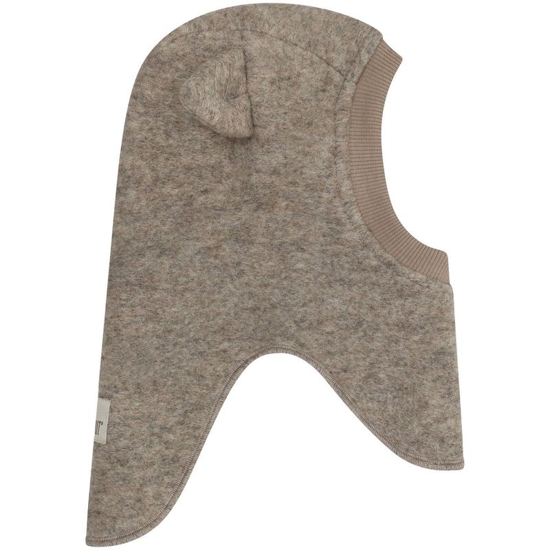 HUTTEliHUT balaclava i ull m/ører, Camel Melange