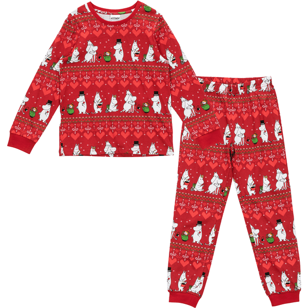 Hovedbilde Martinex Vinterhjerte Mummi pyjamas til barn, Red