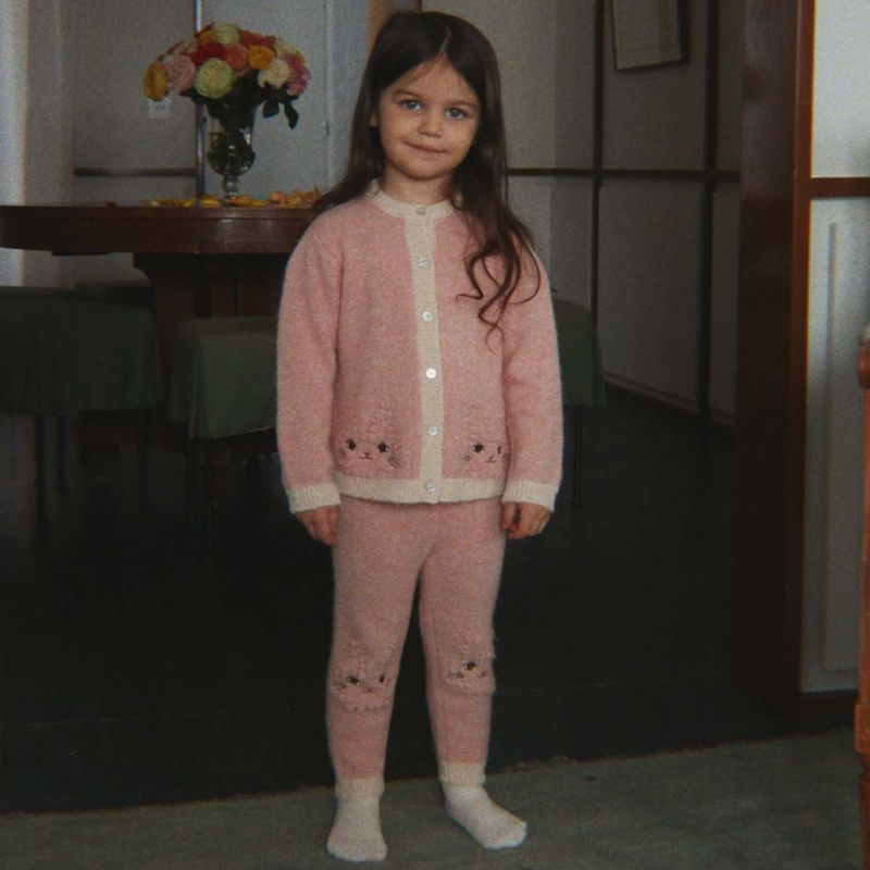 Konges Sløjd Kitty bukse i ull til barn, Silver Pink