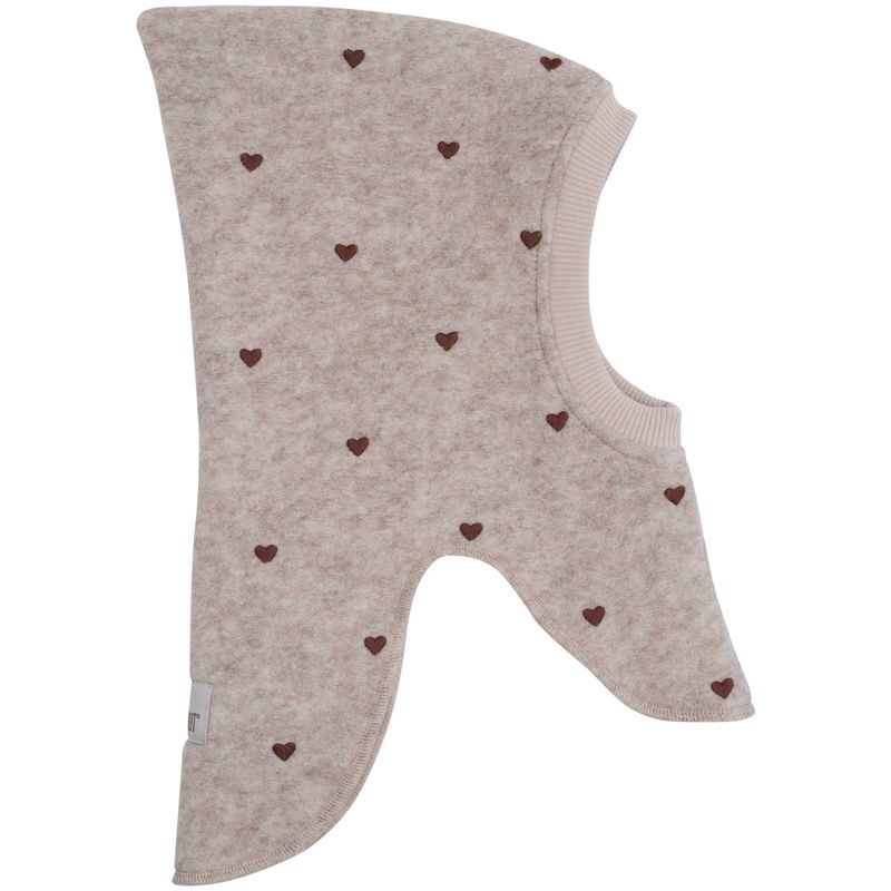 HUTTEliHUT balaclava i ull m/broderi, Sand Melange